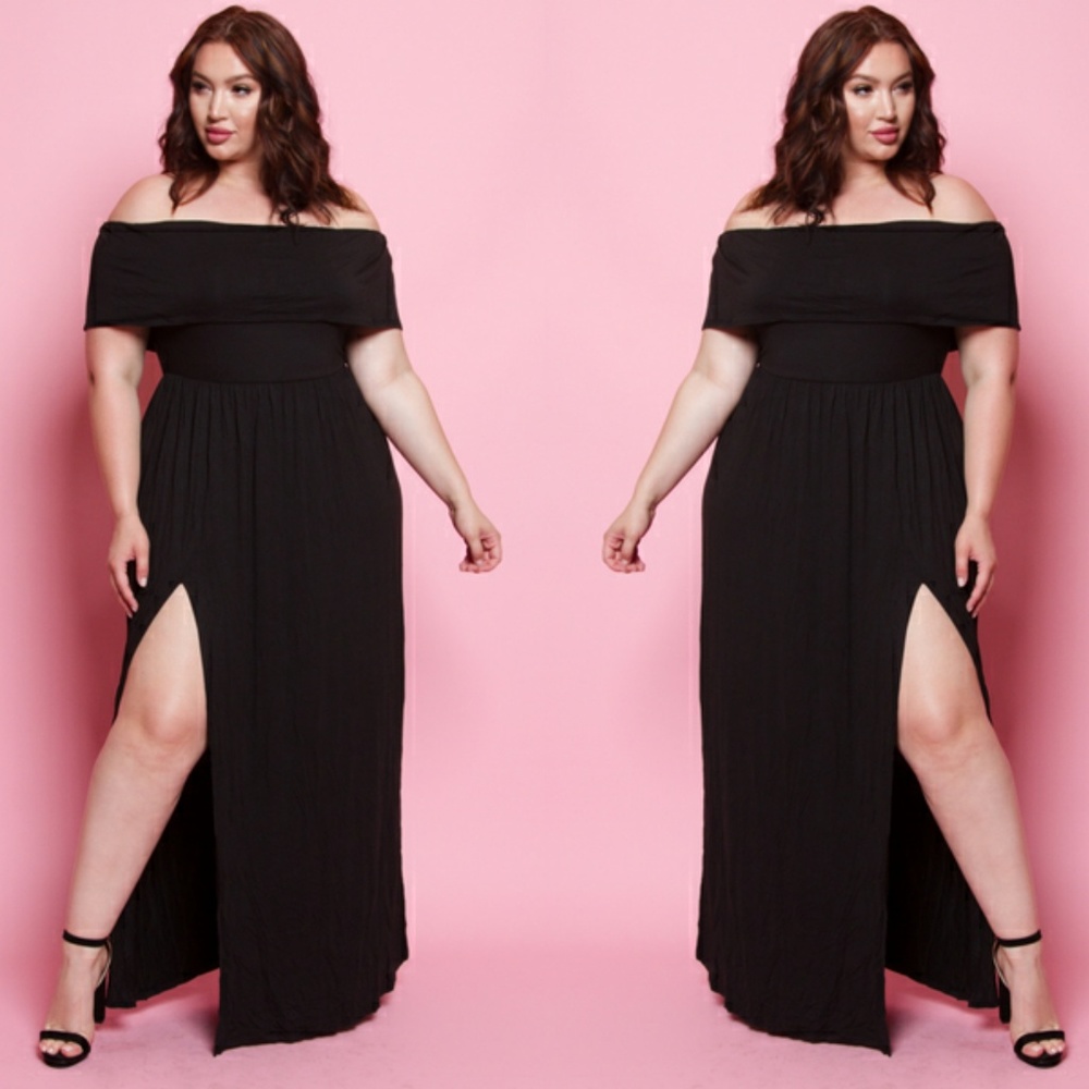 NEW Maxi dress with flounce top and side slit. - Picture 1 of 2